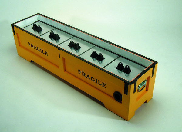 Plug-in traveling and exhibition crate